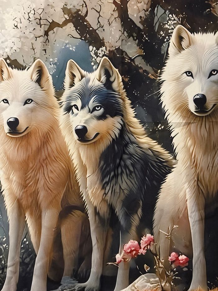 Toile murale décorative loups - photo numéro 2