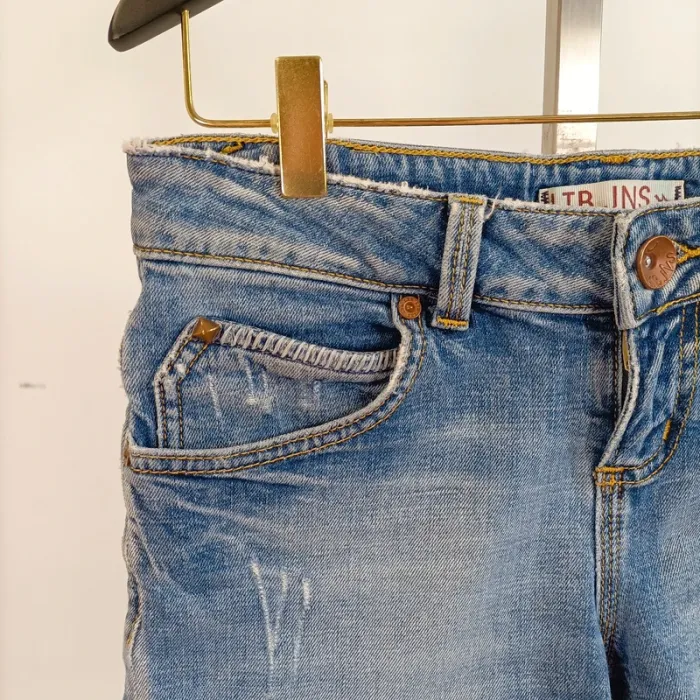 Short en jean délavé bleu clair Ltb jns T.XS coupe droite casual A922 - photo numéro 3