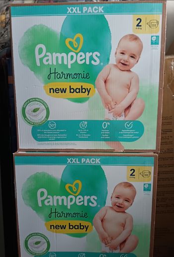 Cartons 2x111 couches pampers taille 2 new baby 