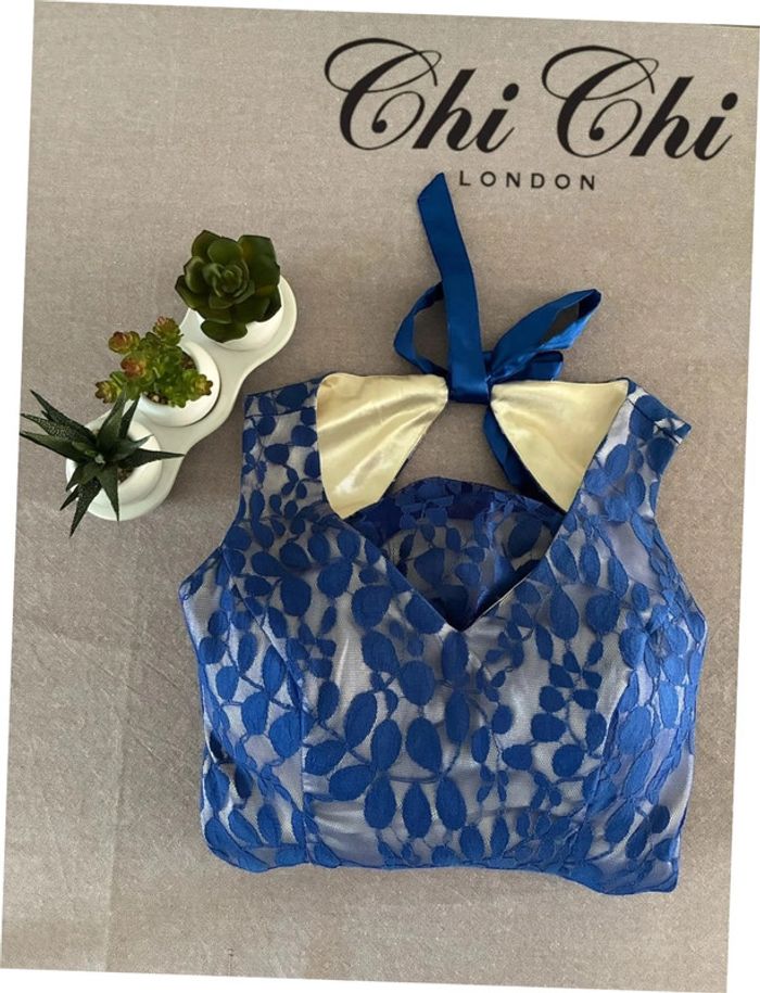 Robe de cocktail Chi Chi London bleu roi Taille 38 - photo numéro 4