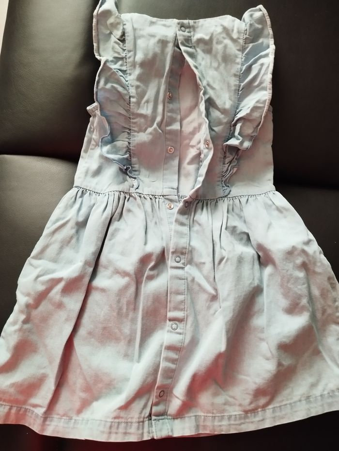 * Ensemble robe+culote en jean coton bleu ciel T3A Kiabi - photo numéro 4