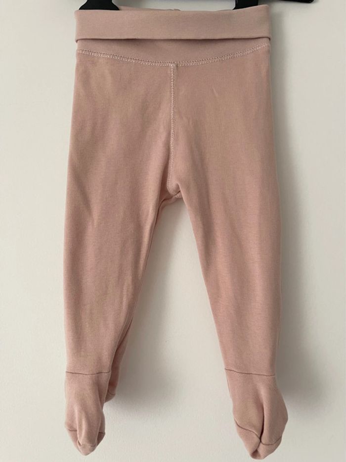 Lot de 3 bodies Trixie manches longues couleur vieux rose + petit pantalon avec pieds assorti H&M - photo numéro 12