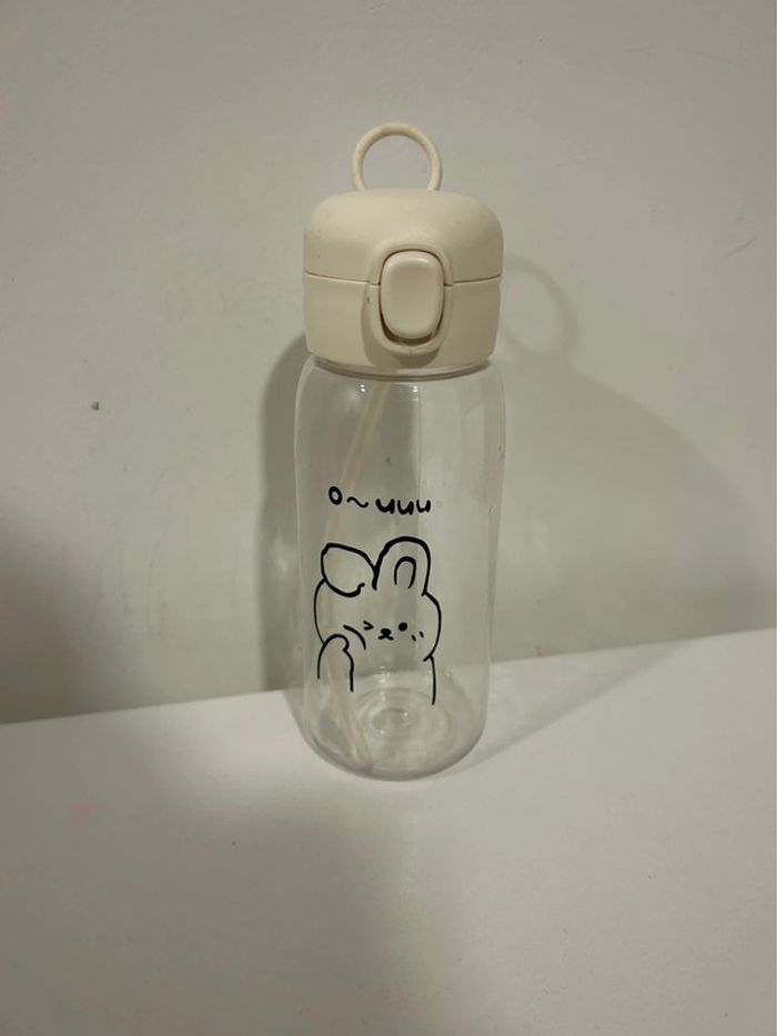 Gourde Kawaii avec paille intégrée - Neuve
