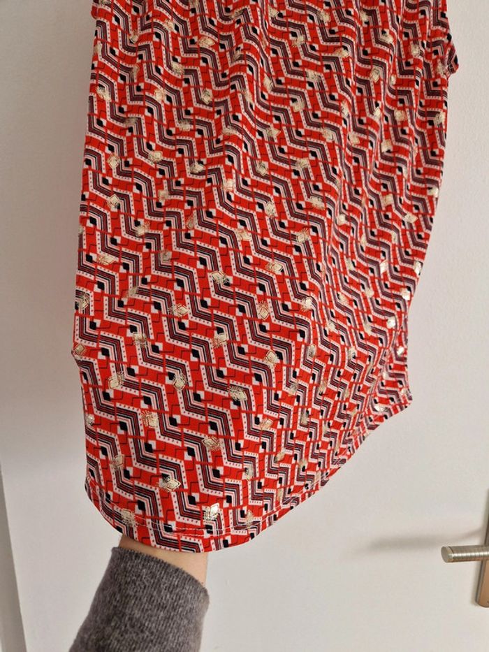 Blouse sans manches rouge avec motifs - photo numéro 6