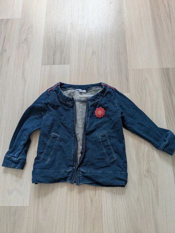 Gilet imitation Jean fille 12 mois