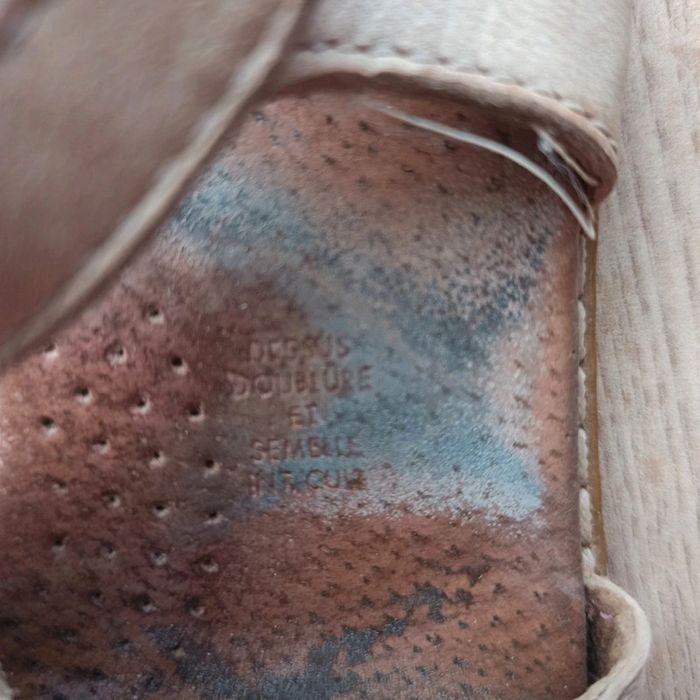 sandales et nu-pieds vert et gris en cuir fermeture à scratch pointure 28 - photo numéro 2