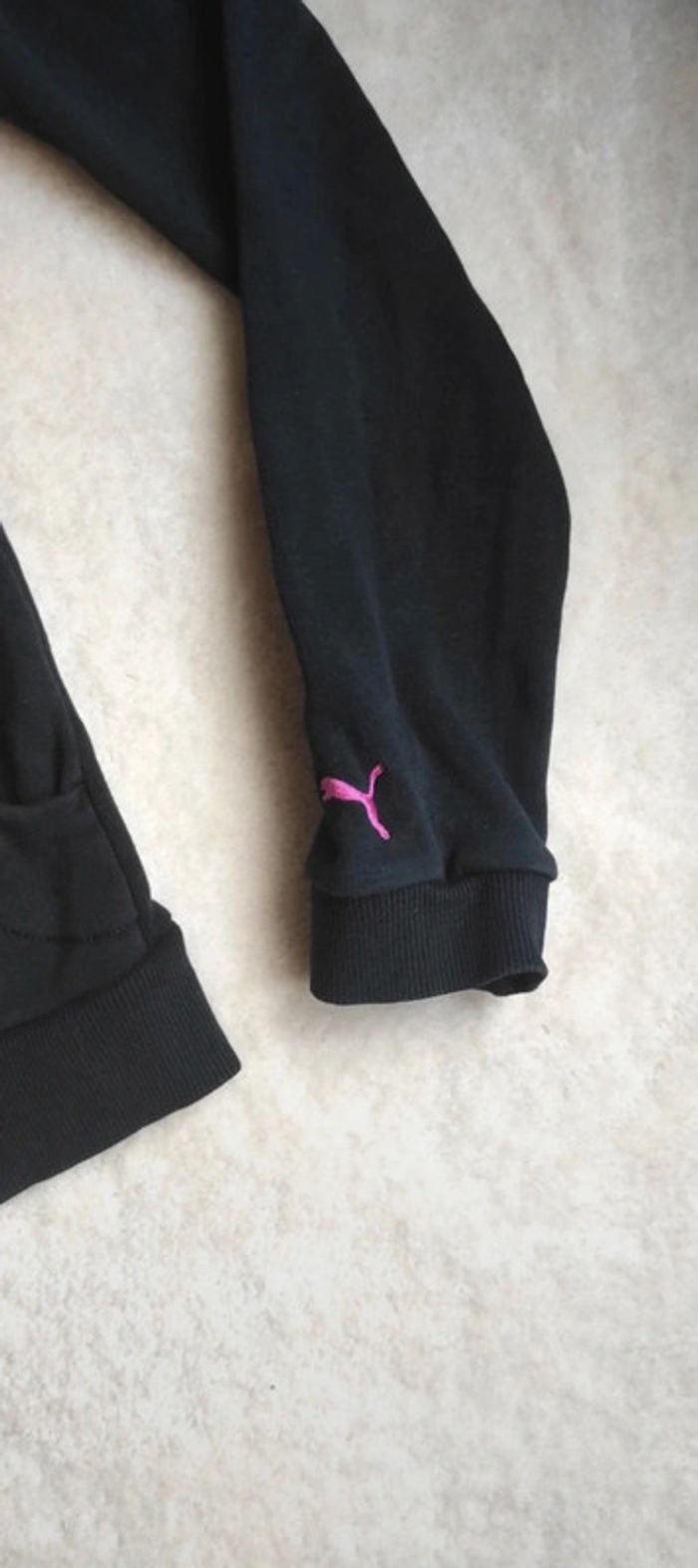 Gilet zippé à capuche Puma 40 femme noir rose et violet - photo numéro 3