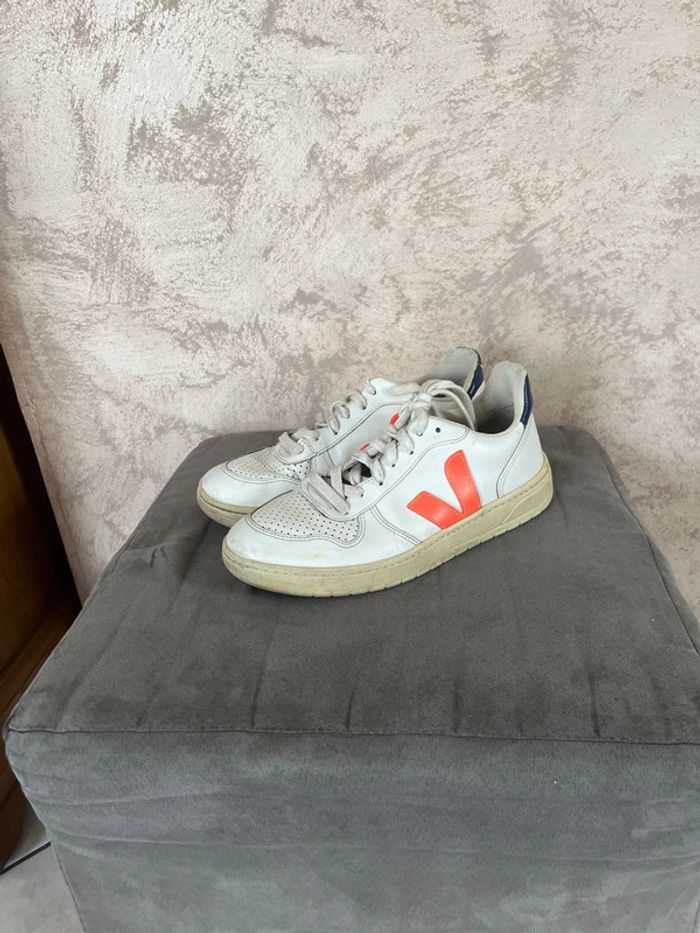 Baskets Veja / 38 Blanche et orange / Bon état