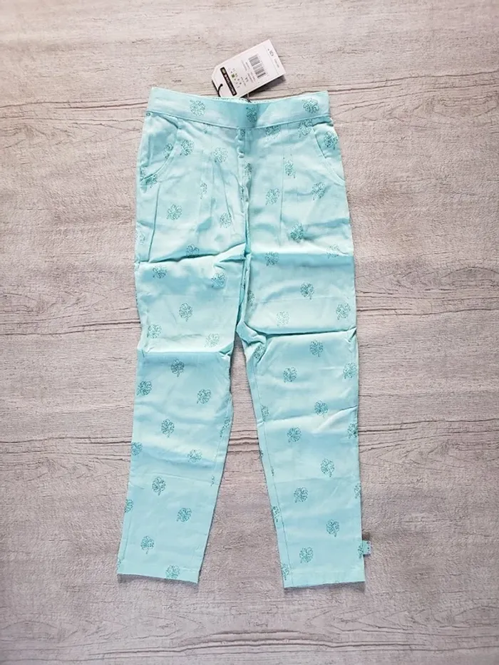 Pantalon Sergent major 6 ans turquoise zupatette