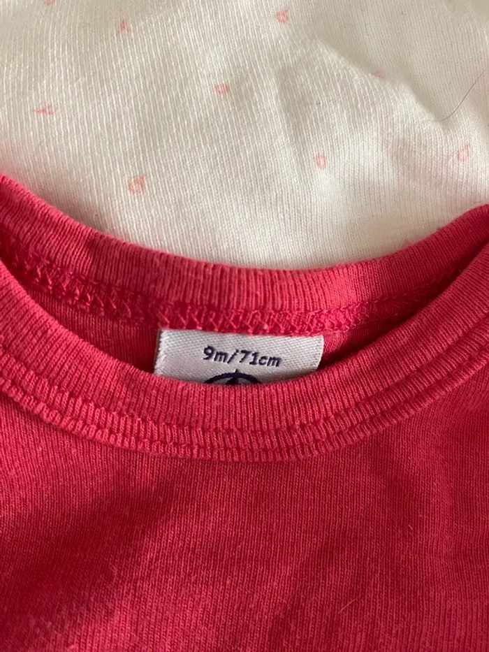 9 mois 71 cm body manches longues courtes petit bateau rose fille bébé collants - photo numéro 3
