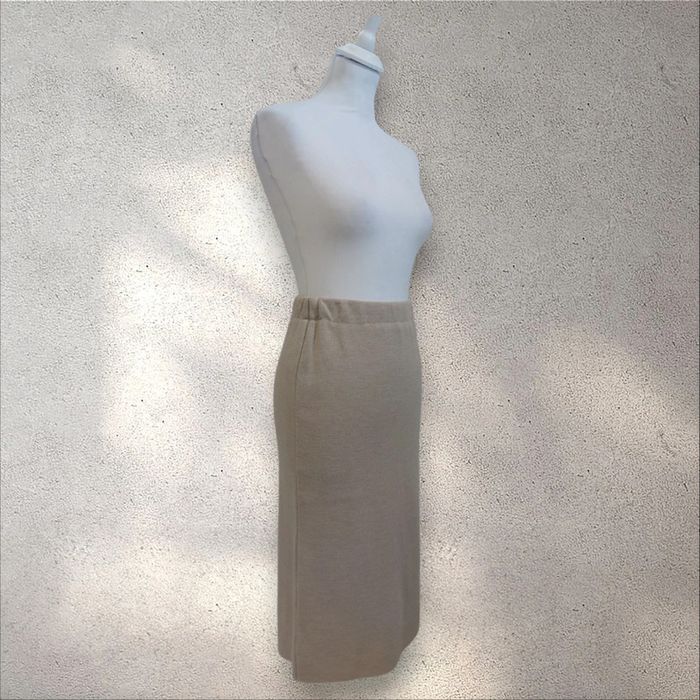 Jupe longue taille élastique fendue à l'arrière beige Alain Manoukian taille 38 - photo numéro 2