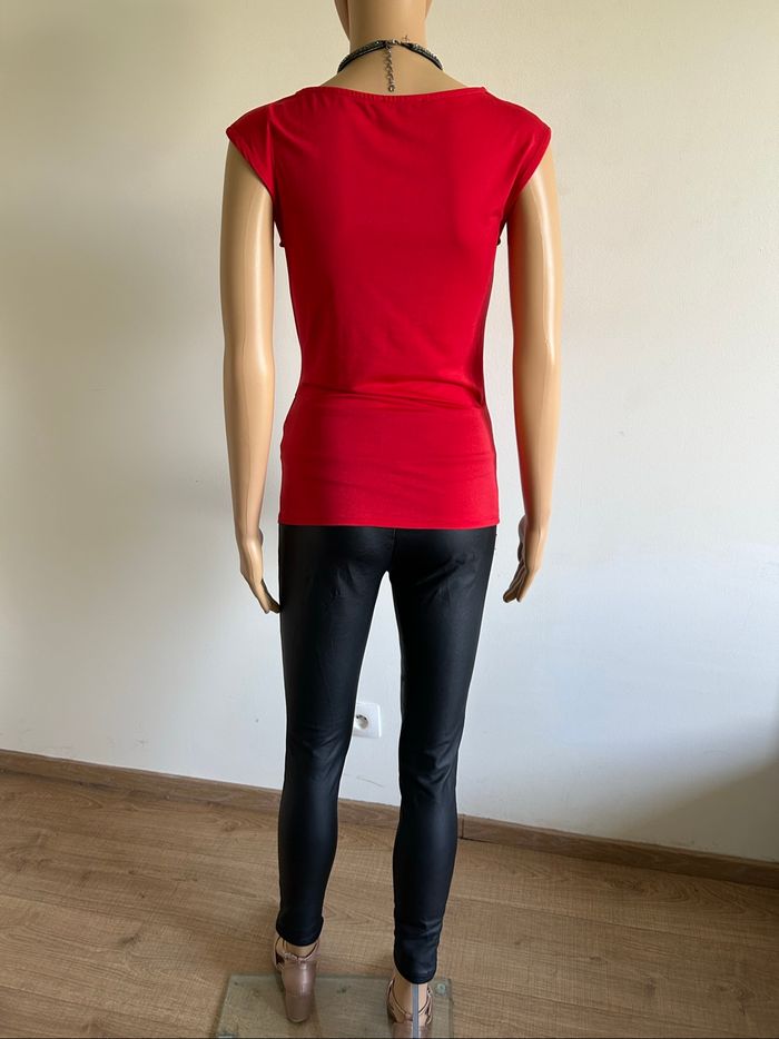 Blouse rouge sans manches Morgan taille XS jamais portée - photo numéro 6
