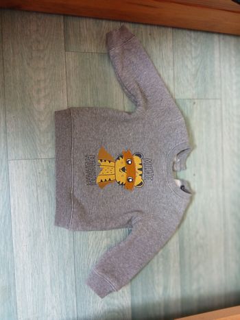 Pull gris lion 12mois