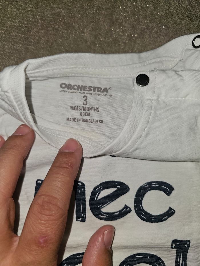 Tshirt blanc taille 3 mois - photo numéro 2