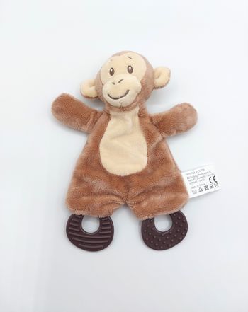 Doudou plat singe marron beige ZD Trading Action bruissement dentition