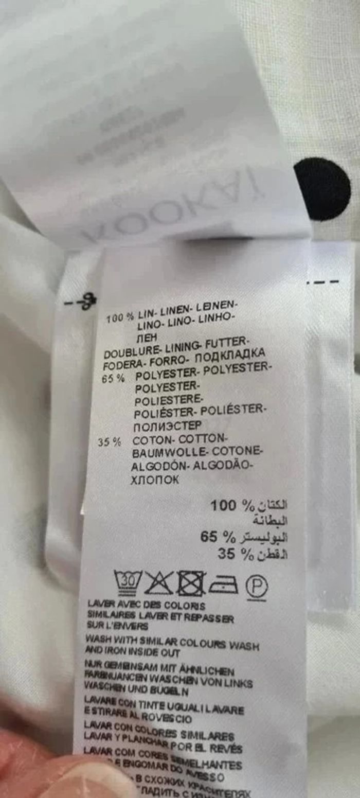 Robe midi à pois, 100% lin, kookai, taille 36 - photo numéro 3