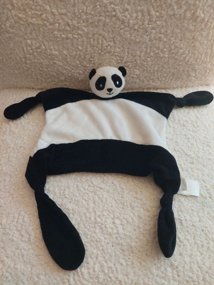 Jojo maman bébé - doudou panda noir et blanc