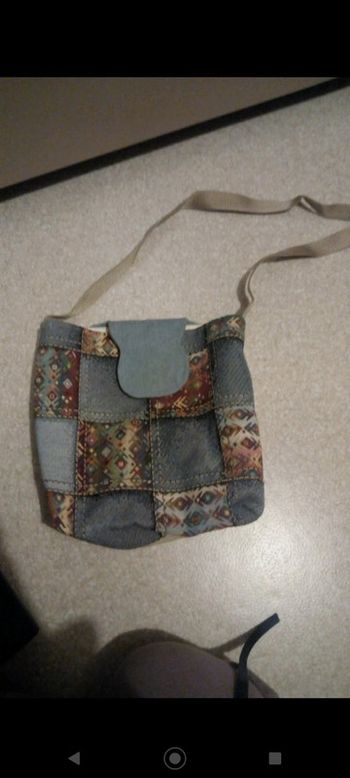 Sac  bandoulière pochette jean et patchwork