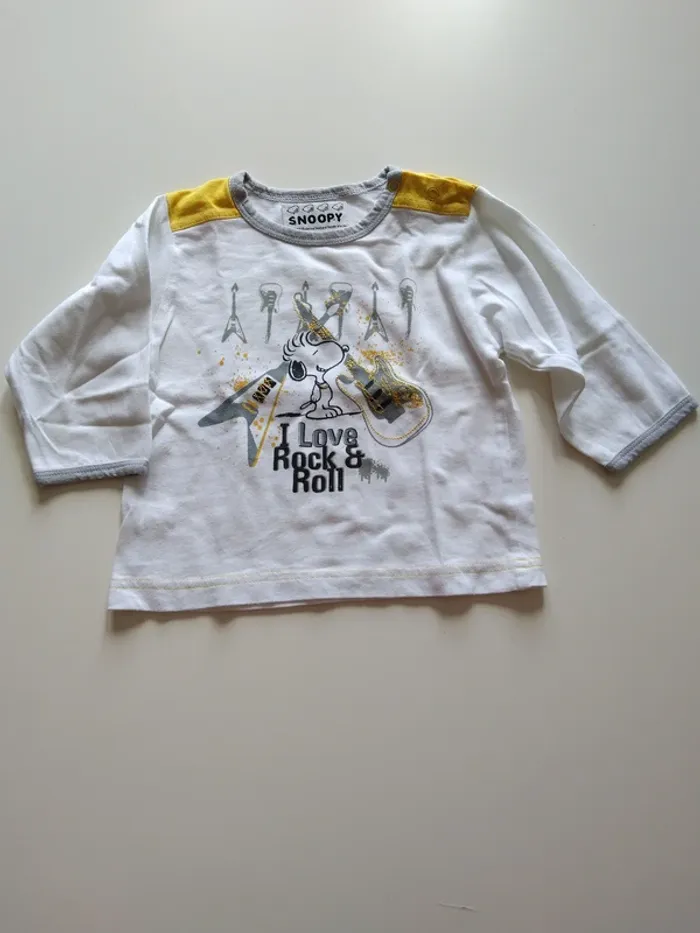 tee shirt manches longues snoopy garcon 12 mois