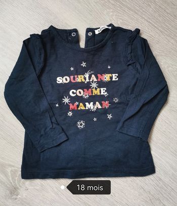 T-shirt manche longue fille 18 mois
