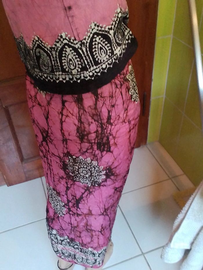 Débardeur + paréo femme rose et noir - photo numéro 2