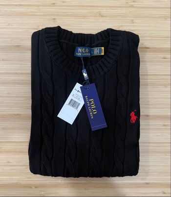 Pull Ralph Lauren torsadé noir taille L