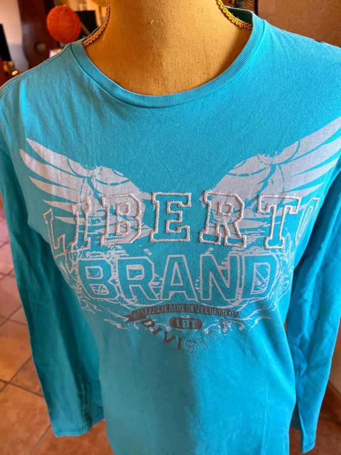 Liberto t shirt manches longues taille 14 ans turquoise - photo numéro 2