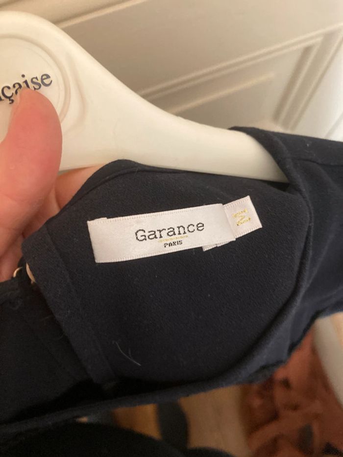 Blouse bleu marine Garance Paris – Galons noirs brodés – Taille 2 (M) - photo numéro 6