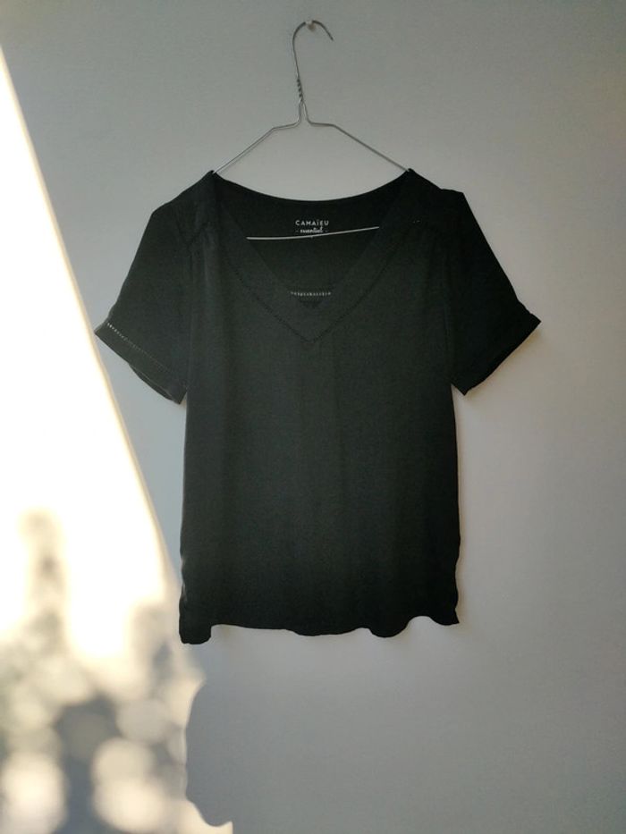 blouse tee shirt noir S manche courte - photo numéro 2