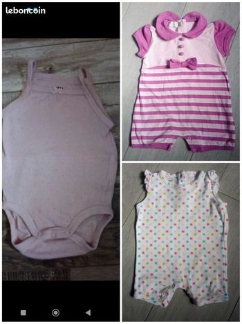 Lot body et barboteuses fille taille 3 mois