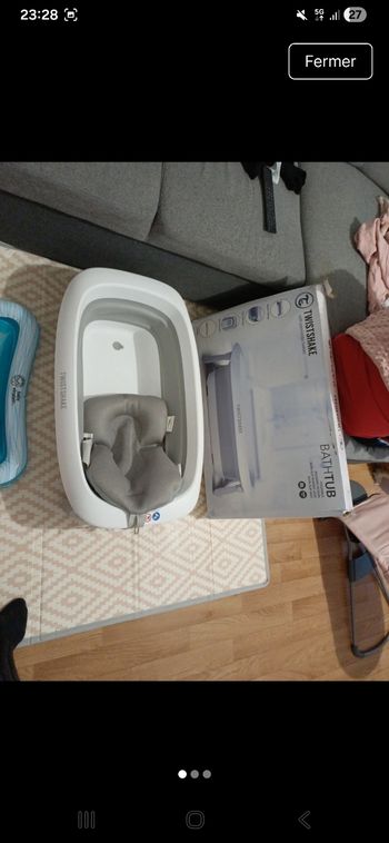 Baignoire et coussin 