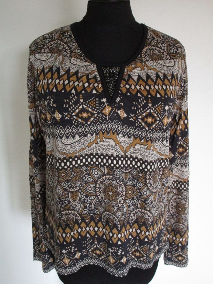 T-shirt noir et camel imprimé Agathe & Louise 40 - photo numéro 2