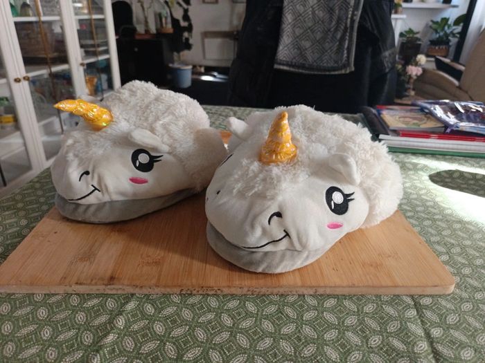 Chaussons adulte Licorne taille unique