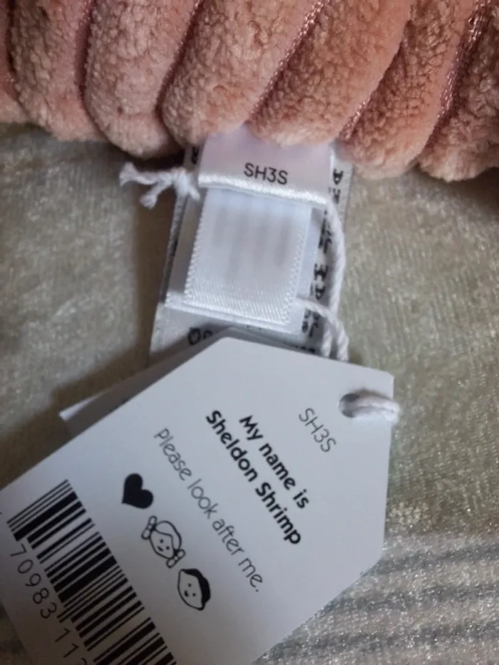 Sheldon crevette rose shrimp jellycat bnwt - photo numéro 6