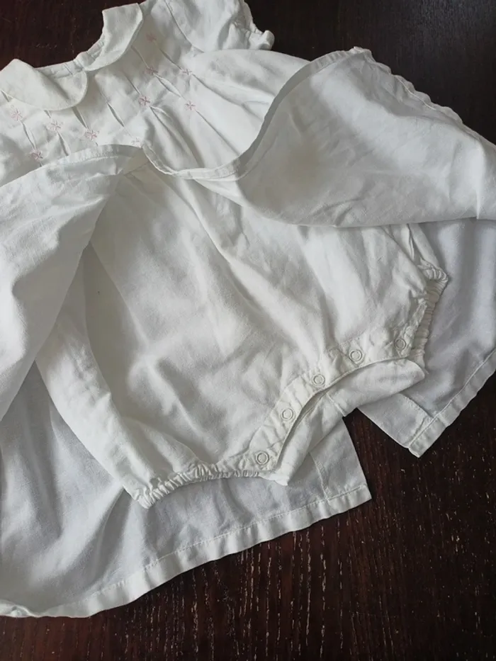Robe lin coton blanc Colin & Colline 9/12 mois - photo numéro 2