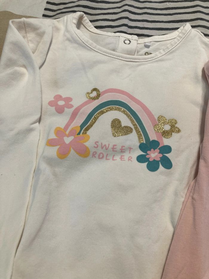 Lot de 2 tee shirt manches longues Bébé fille - photo numéro 2