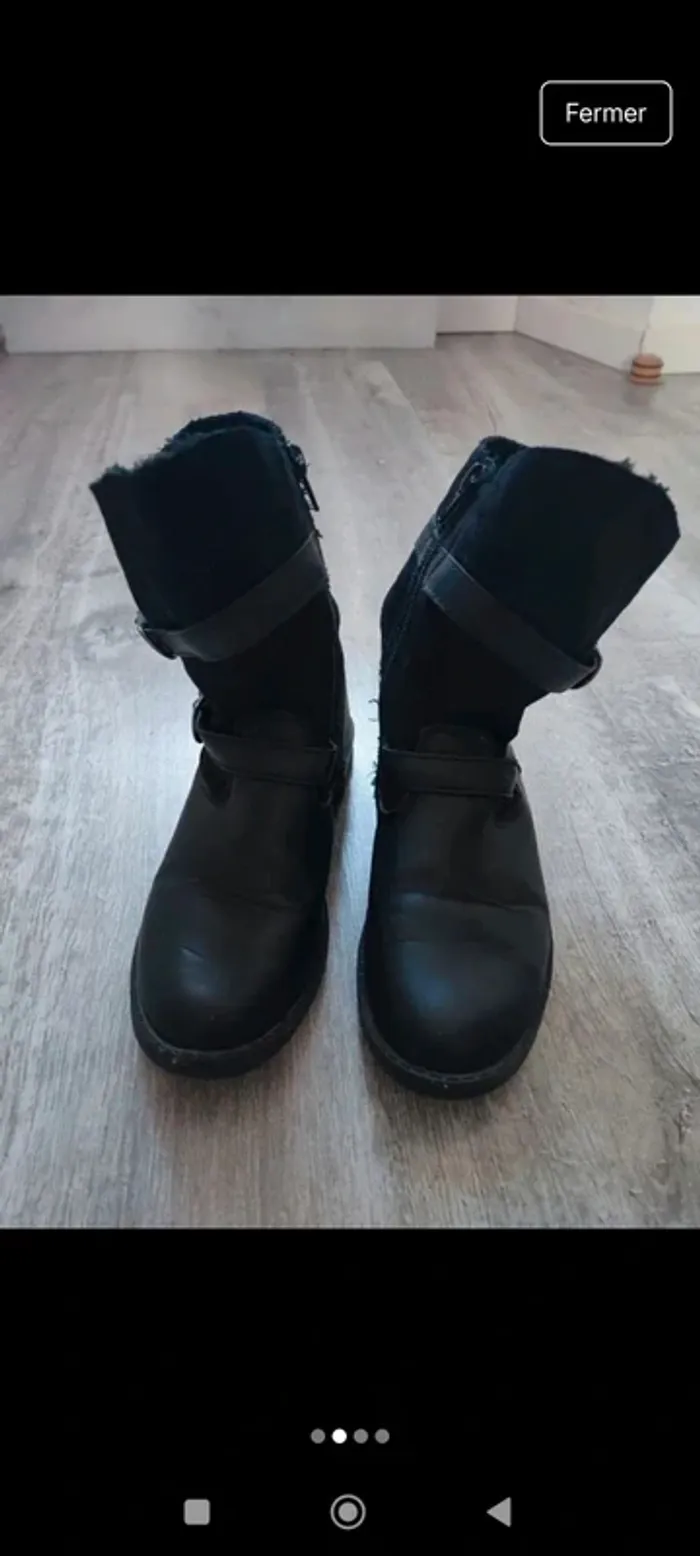 Bottines noires fille taille 34 - photo numéro 2