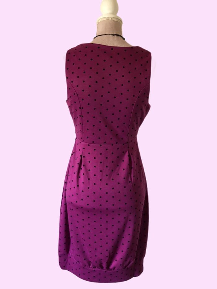 🩷Robe fuchsia pois noir Y2K coquette rock gothic style polka dots dress - photo numéro 4