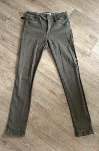 Morgan Jeans légèrement enduis gris kaki, femme, taille 38 Coupe slim