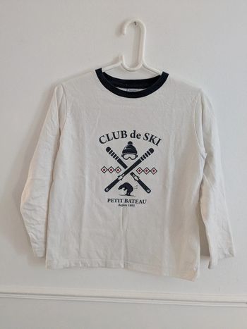 T-shirt manches longues 8 ans ski petit bateau
