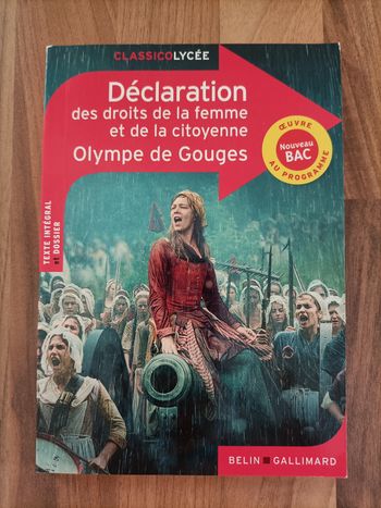 Livre neuf Déclaration des droits de la femme et de la citoyenne Olympe de Gouges