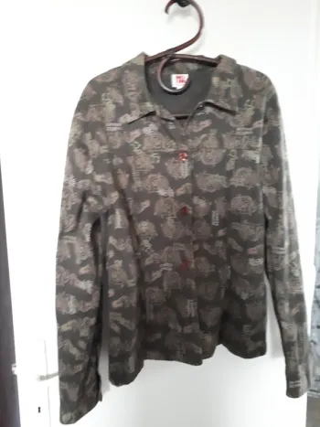 Veste toile kaki imprimé dragon 4