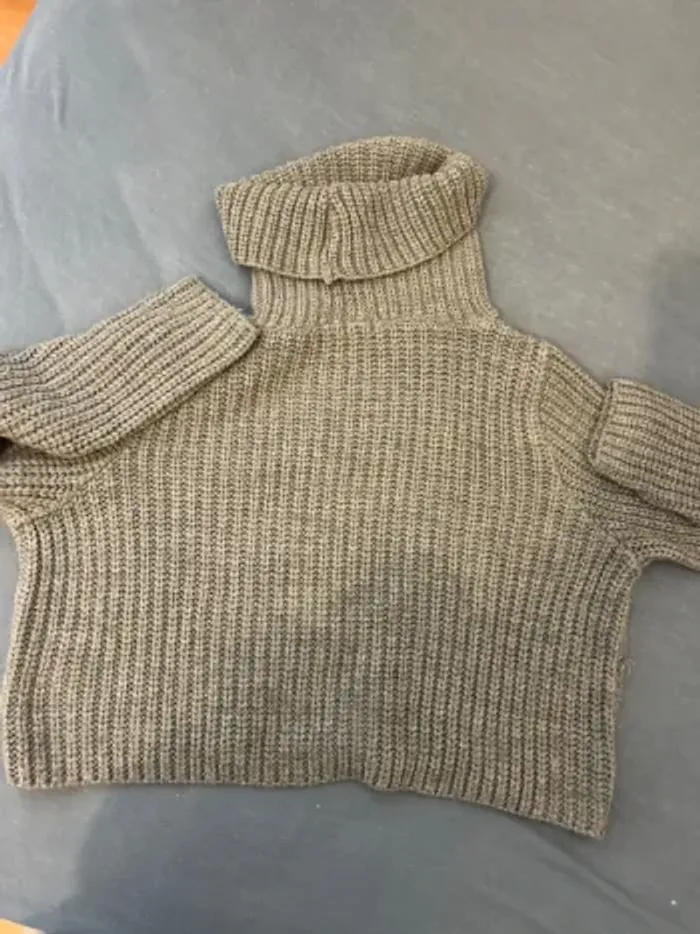 Pull avec col roulé gris - photo numéro 5