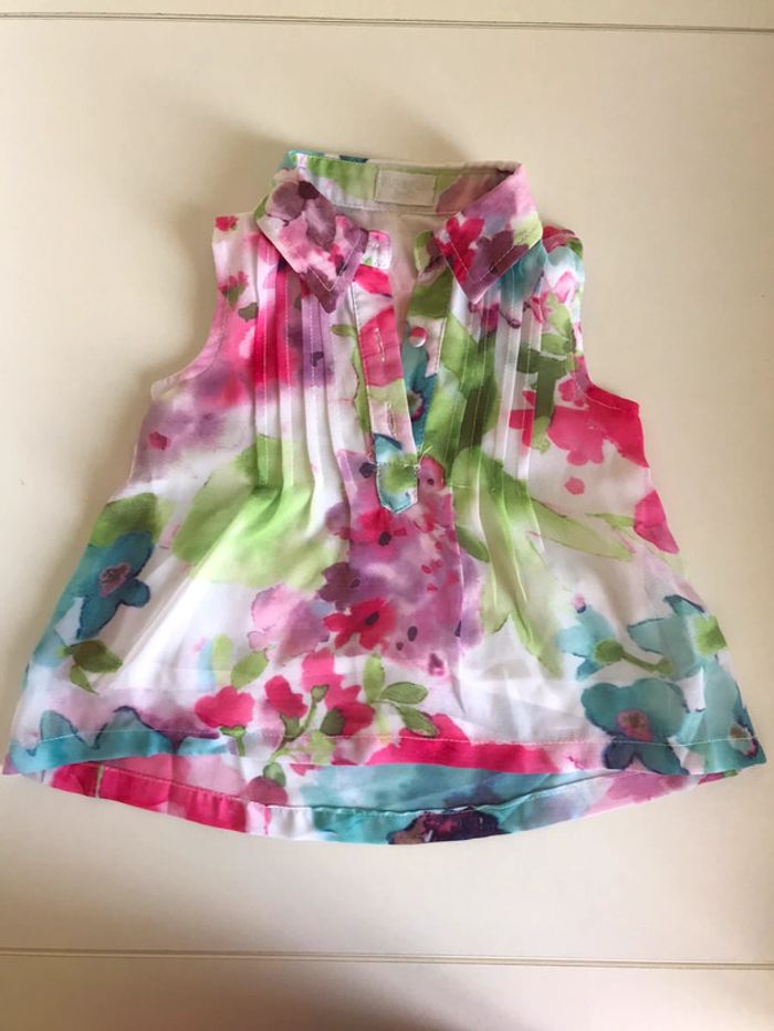 Blouse fleurs F&F 6 mois été fille