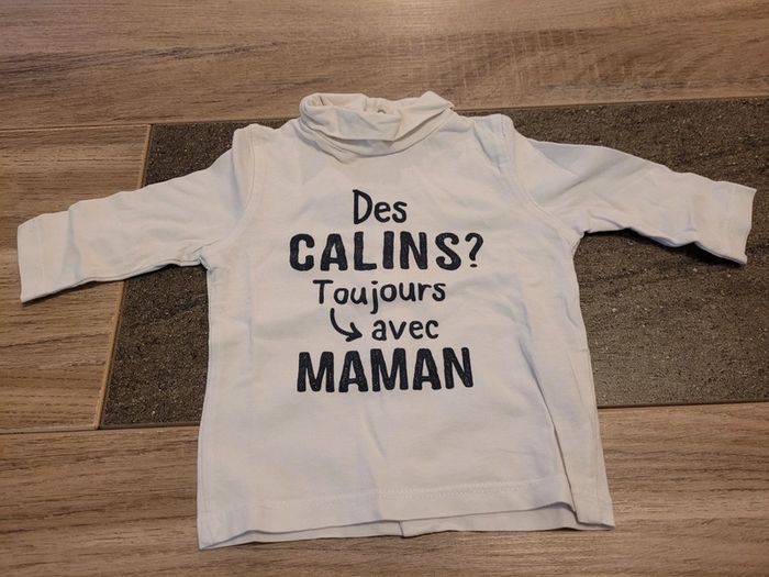 Tee-shirt manches longues fermeture sur l'arrière- gemo 3 mois