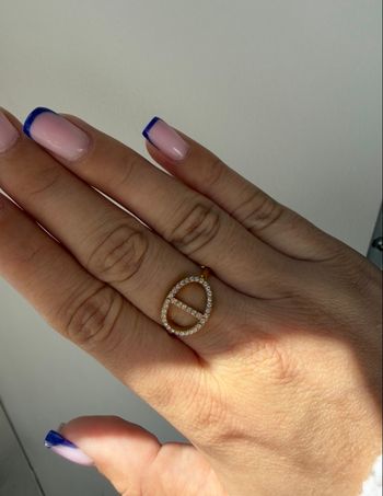 Bague maille marine - doré 