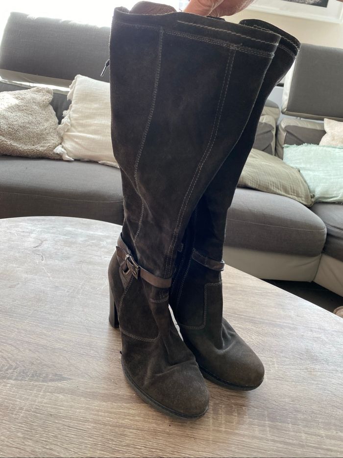 Bottes cuir et nubuck gris Nero Giardini - photo numéro 2