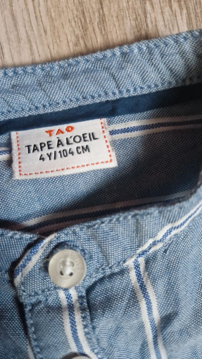 Chemise chic col mao à rayures verticale Tape à l'œil 💥4 ans💥 - photo numéro 3