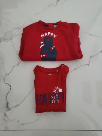 Pull + tee-shirt manches longues 9 mois