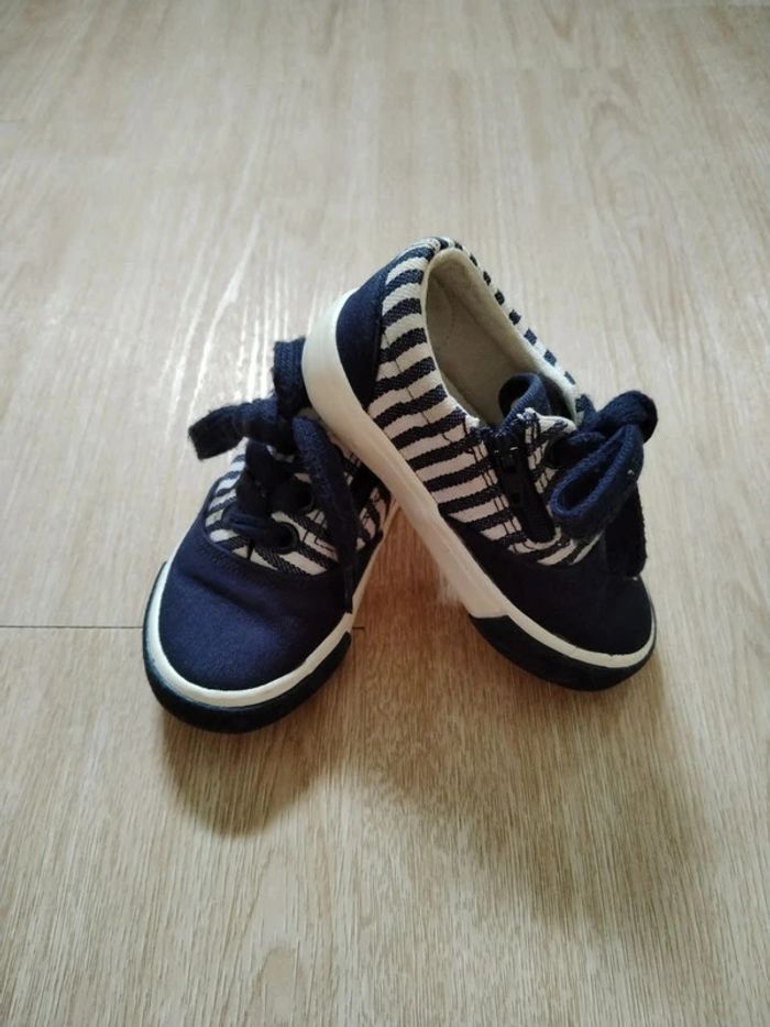 Baskets tissu rayées marinière 21